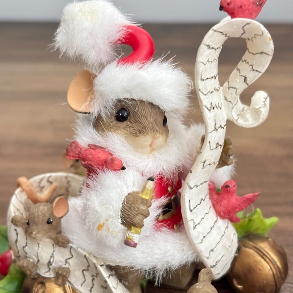 CHARMING TAILS Fitz & Floyd  MAKING A LIST & CHECKING IT TWICE  Figurine 87/180 - Picture 3 of 12